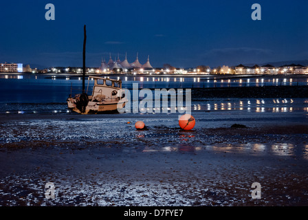 Minehead Hafen im Mondlicht Stockfoto