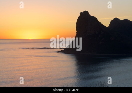 Der Sentinel-Berg Silhouette gegen den Sonnenuntergang Stockfoto