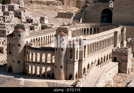 das Hippodrom in der Unterstadt wie im Holyland Modell des alten Jerusalem umgebaut Stockfoto