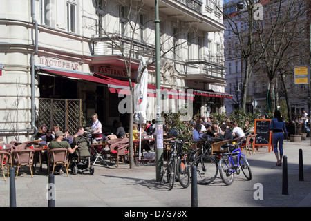 Berlin-Prenzlauer Berg-Cafe Stockfoto