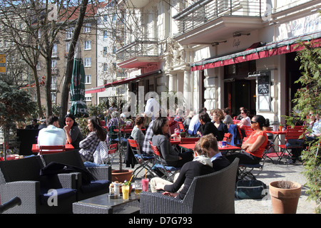 Berlin Prenzlauer Berg Cafe Knaakstr Rykestr Stockfoto