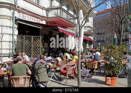 Berlin Prenzlauer Berg Cafe Knaakstr Rykestr Stockfoto