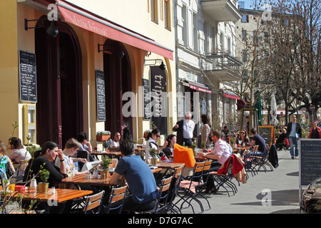 Berlin Prenzlauer Berg Cafe Knaakstr Rykestr Stockfoto