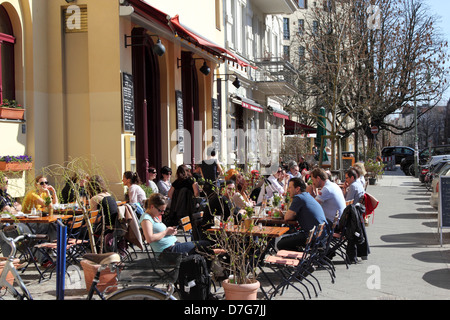 Berlin Prenzlauer Berg Cafe Knaakstr Stockfoto