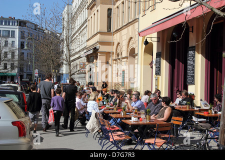 Berlin Prenzlauer Berg Cafe Knaakstr Stockfoto