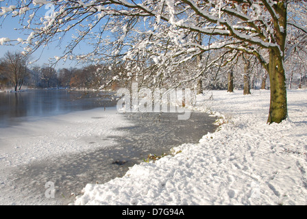 Winter-Szene Mevlana Park Roermond Niederlande Europa Stockfoto