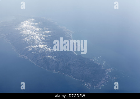 Japanische Insel im Pazifischen Ozean. Luftaufnahme von Flugzeugen. Japan Stockfoto