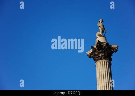 Nelson Säule am Trafalgar Square in London Stockfoto