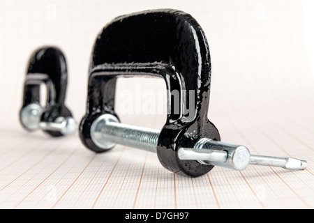 Hand Schraubstock c-Schellen Stockfoto