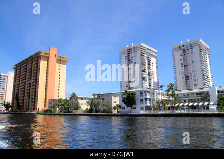 Hollywood Florida, Intracoastal Hochhaus Wolkenkratzer Gebäude Eigentumswohnungen Eigentumswohnungen Eigentumswohnungen Wohnhäuser Wohnung Stockfoto