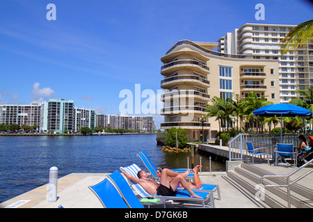 Hollywood Florida, Intracoastal Condominium Eigentumswohnungen Eigentumswohnungen Wohnhäuser Appartments Wohnungen, Gebäude Gebäude Gehäuse Stockfoto