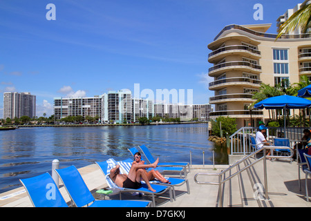 Hollywood Florida, Intracoastal Condominium Eigentumswohnungen Eigentumswohnungen Wohnhäuser Appartments Wohnungen, Gebäude Gebäude Gehäuse Stockfoto