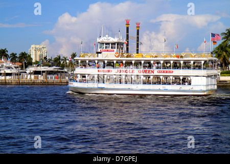 Ft. Fort Lauderdale Florida, Intracoastal Jungle Queen, Replik Flussboot, Boot, Wasser, FL120929159 Stockfoto