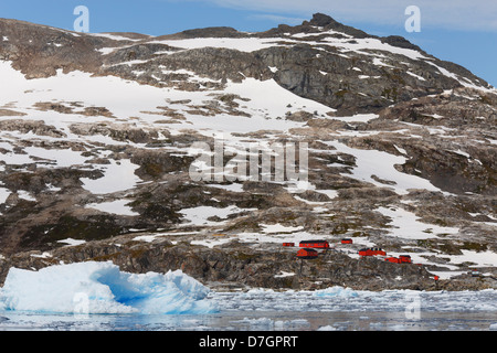 Argentinische Basis Primavera, Cierva Bucht, Antarktis Stockfoto