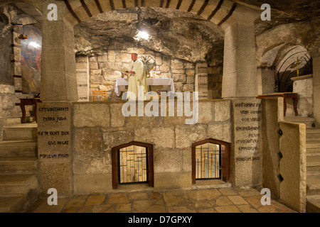 Der Heilige Hieronymus Höhle unterhalb St. Catherines Kirche in Bethlehem, Israel Stockfoto