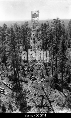 CCC registrierenden Thales Bucht von Orin, Illinois, bei der Arbeit auf einem Feuer Turm, Camp Ingram, F-49, Fremont National Forest, Oregon Stockfoto