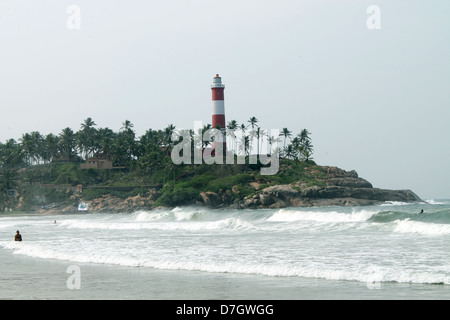 Touristenstrand Kovalam, Kerala, Indien Stockfoto