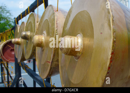 altes Musikinstrument Gong. Stockfoto