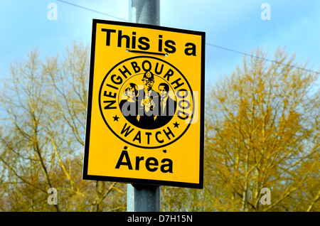 'Nachbarschaft Watch' Bereich Schild am Laternenpfahl Stockfoto