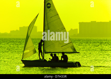 Segelboote Luftaufnahme, Columbus Day Regatta, Miami Stockfoto