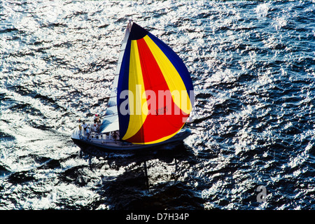 Segelboote Luftaufnahme, Columbus Day Regatta, Miami Stockfoto