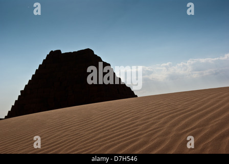 Pyramiden von Meroe (Südfriedhof), Sudan. Stockfoto