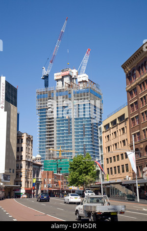 Frasers Eigenschaft Wohnturm im Bau auf der ehemaligen Carlton und Vereinigte Brauerei Website, Chippendale, sydney Stockfoto