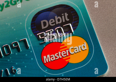 Master Card Debit Karte closeup Stockfoto