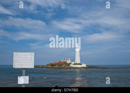 Leuchtturm auf der Insel St. Marien, Whitley Bay Stockfoto