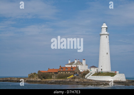 Leuchtturm auf der Insel St. Marien, Whitley Bay Stockfoto