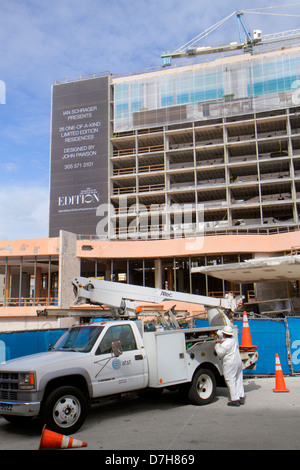 Miami Beach Florida, Collins Avenue, Edition Residences, unter Neubau Baumeister, Eigentumswohnung Wohnapartments buildi Stockfoto