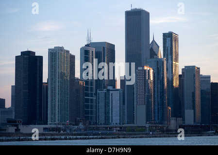 Skyline von Chicago vom Navy Pier Stockfoto