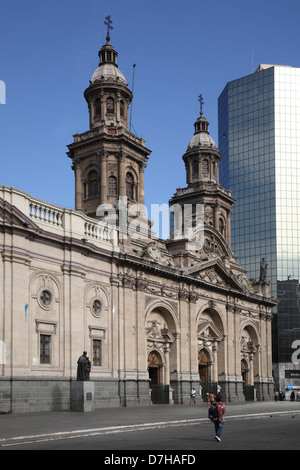 Santiago de Chile Plaza de Armas Kathedrale Stockfoto