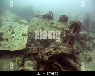 Wrack der SS Thistlegorm, versenkt am 5. Oktober 1941 im Roten Meer und ist heute ein bekannter Tauchplatz. Stockfoto