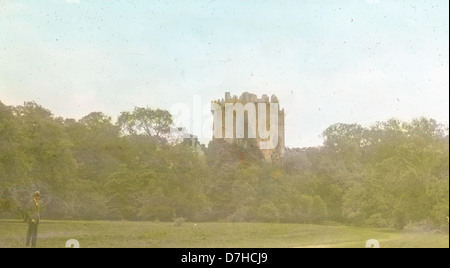 Dieses Foto zeigt Blarney Castle, ein historisches Gebäude in County Cork, Irland. Die Burg ist bekannt für ihren Blarney Stone, der den Küssen die Gabe der Beredsamkeit geben soll. Stockfoto