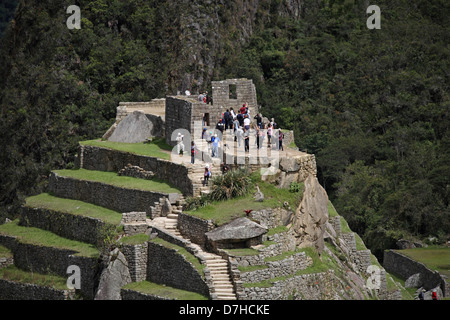 Peru Machu Picchu Anden Machu Picchu Intiwatana Intihuatana Stockfoto