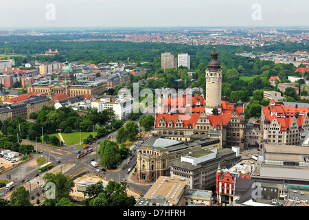 Leipzig von oben, Übersicht, Antenne Stockfoto