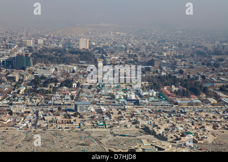Ansicht über die Stadt von Kabul, Afghanistan. Stockfoto