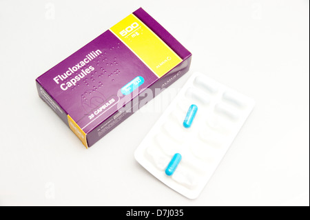 Flucloxacillin "Kapseln" Penicillin - Penicillinase-resistente Penicilline Antibiotika zur Behandlung von einer Reihe von Bedingungen Stockfoto