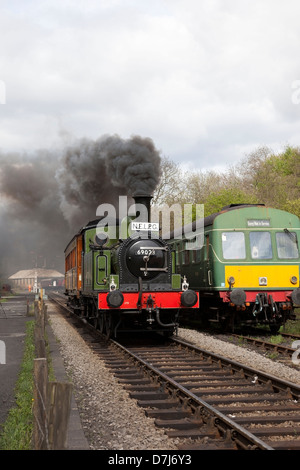 Locomotive Steam Train 69023 Joe M verlassen des Grosmont Railway Station North Yorkshire England UK Stockfoto