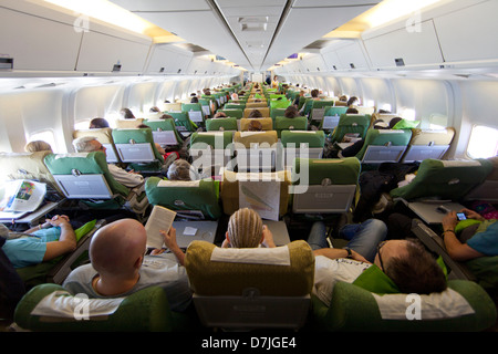 Kabine einer Boeing 767-300, Ethiopian Airlines Stockfoto