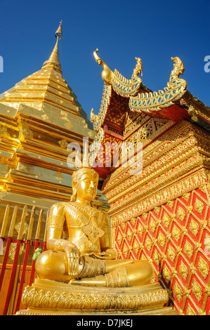 Wat Phra, die Doi Suthep ist ein wichtiges touristisches Ziel von Chiang Mai, Thailand. Stockfoto