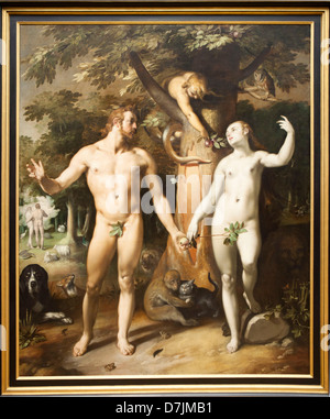 der Sündenfall von Cornelis Cornelisz van haarlem Stockfoto