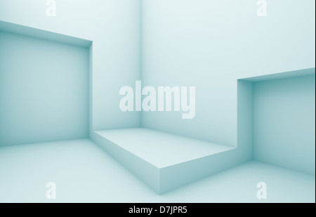 3D blue kreative Innenraum-Konzept Stockfoto