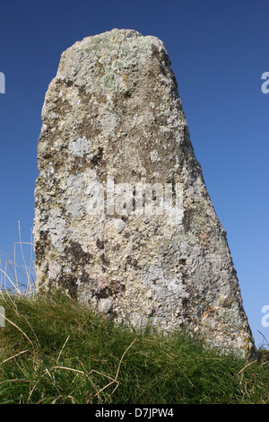 Männer An Tol, ein steinernes Monument in Cornwall. Stockfoto