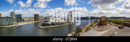 Große panoramische Schuss von Salford Quays Stockfoto