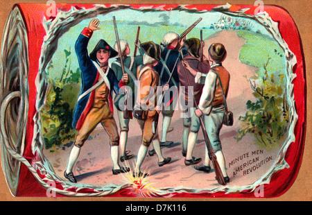 Minute Männer der amerikanischen Revolution - Vintage-Postkarte Stockfoto