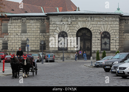 Gebäude mit Einschusslöchern auf der Disz ter im Burgviertel, Budapest Stockfoto