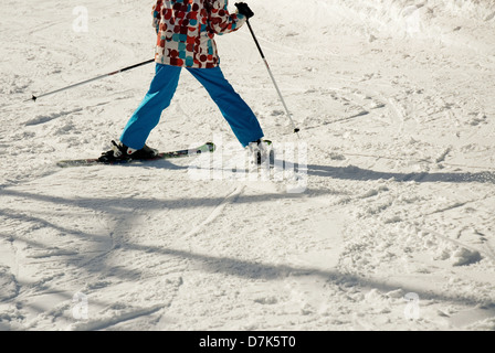 Oberstdorf, Deutschland, Detail Schuss ein Skifahrer im Skigebiet Fellhornbahn Stockfoto