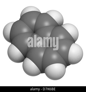 Naphthalin Mottenkugeln Zutat, Molekülmodell. Atome werden als Kugeln mit konventionellen Farbkodierung dargestellt. Stockfoto